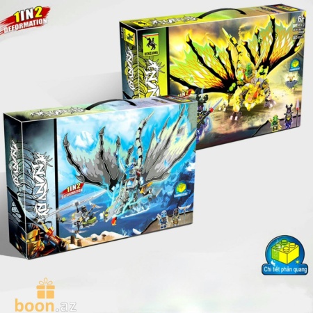 Конструктор Lego Ninja «Серый боевой дракон» 2в1 (светится в темноте) Renzaima 399 pcs №674